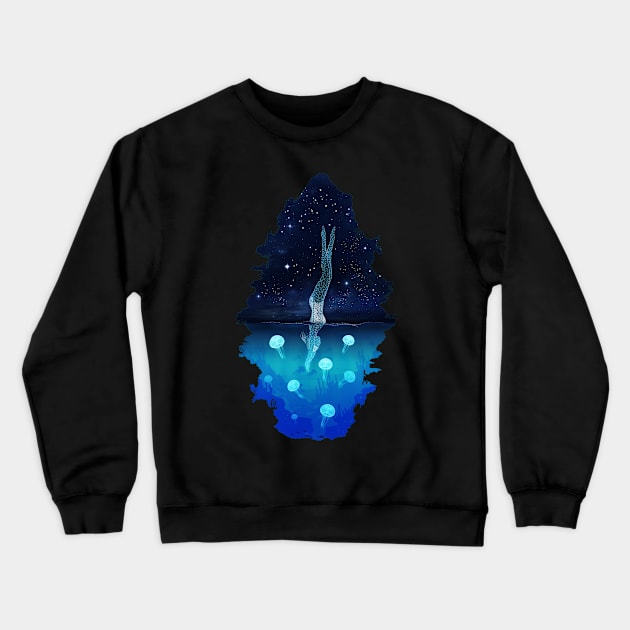 Jellyfish diver Crewneck Sweatshirt by secondskin